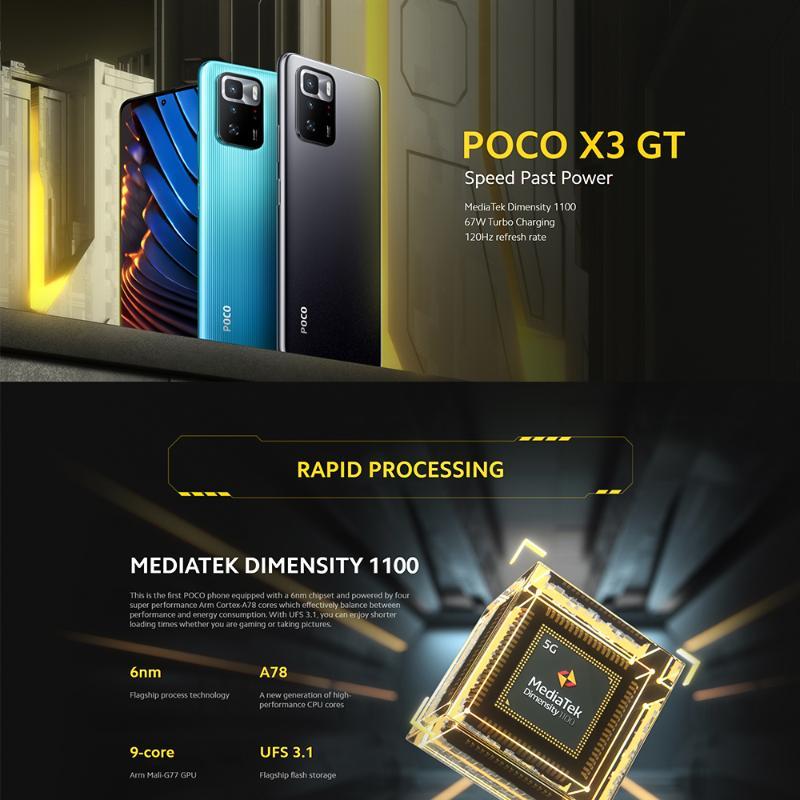 XIAOMI POCO X3 GT 5G 8GB RAM 256GB ROM 6.6