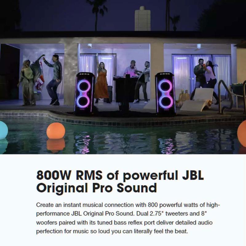 JBL Partybox 710  Party speaker with 800W RMS powerful sound, built-in  lights and splashproof design.