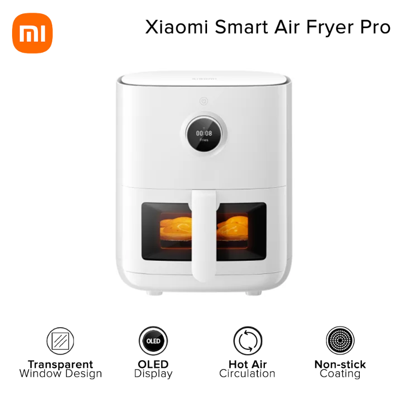 XIAOMI Smart Air Fryer Pro 4L 1600W OLED Display for Baking Roasting Xiaomi  Home APP Control w 100 Smart Recipes