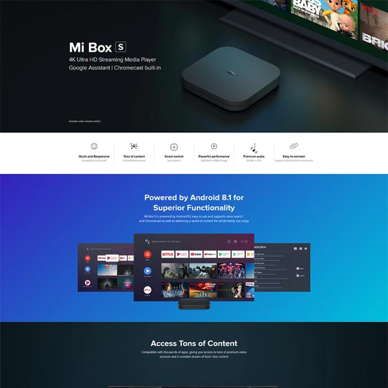 Tv Box Xiaomi Mi Box S Android Chromecast 4k XIAOMI